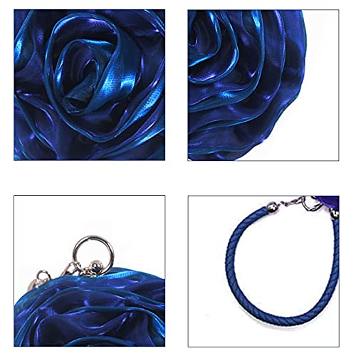 Image of Buddy Women Rose Shaped Clutch Soft Satin Wristlet Handbag Wedding Party Purse