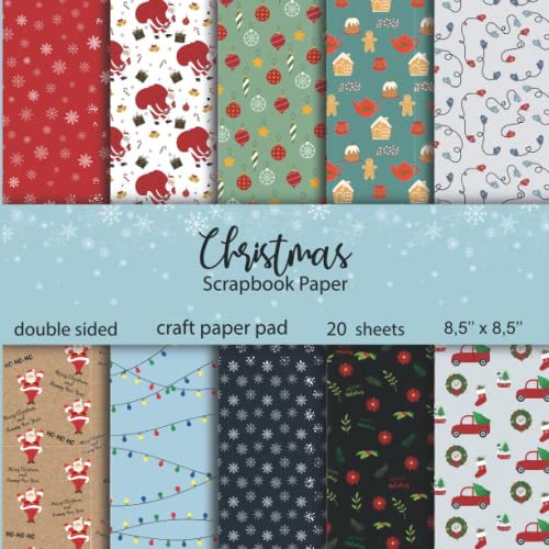  Christmas Scrapbook Paper: Winter Scrapbook Paper  Craft Paper Pad  Decorative Designer Paper Pad for Scrapbooking, Origami, Paper Arts, Decoupage, DIY Crafts