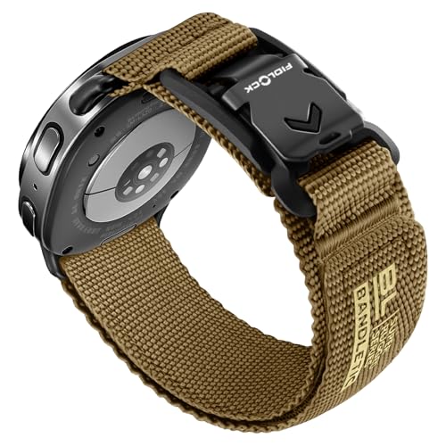 Image of Bandletic Compatible with Samsung Galaxy Watch 8 Band 40mm 44mm /Watch 8 Classic 46mm (2025), Comfortable Breathable Waterproof Replacement Strap for Women Men with Magnetic Fidlock V-Buckle, Tan L