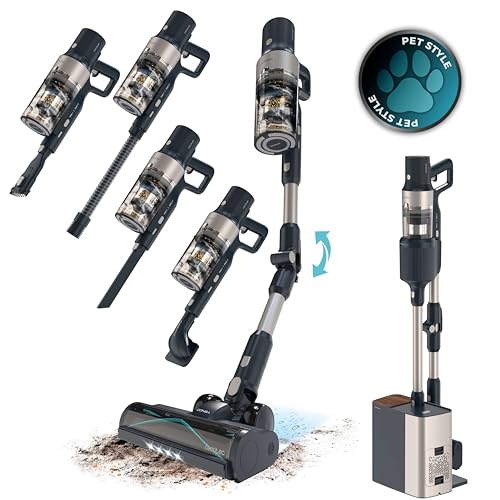 Cecotec Aspiradora Escoba Sin Cable Conga Rockstar 5500 Hurricane Station Pet Flex, Max 220AW 700W, Base Autovaciado, Hasta 90min Autonomía, Cepillo antienredo, Tubo flex, Ciclón paralelo, Acc mascota