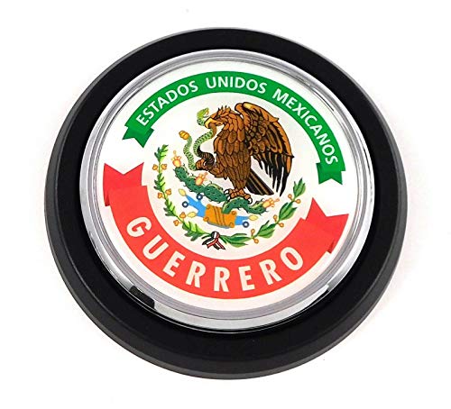 Image of Guerrero Mexico Car Truck Grill Black Badge 3.5 inch Grille Chrome Emblem