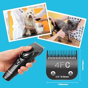 4FC Blade Dog Grooming Clipper Replacement Blades Compatible with Andis Dog Clippers,Most A5, Wahl KM Series Clippers,Detachable Ceramic Blade,Size-4FC, 3/8-Inch Cut Length (9.5mm) Black 4FC Blade Dog Grooming Clipper Replacement Blades Compatible with Andis Dog Clippers,Most A5, Wahl KM Series Clippers,Detachable Ceramic Blade,Size-4FC, 3/8-Inch Cut Length (9.5mm) Black
