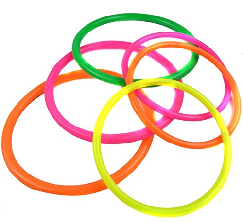 Ewanda store 12 Pack Multicolor Large Plastic Toss Rings for Speed and Agility Training Games,5.9