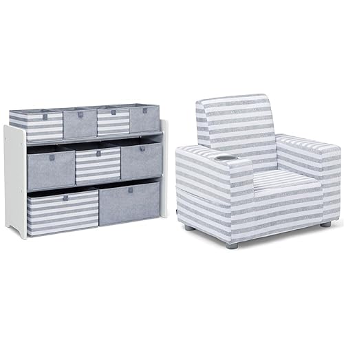 Miniatura 9 de Delta Children GapKids Deluxe Toy Organizer MySize Deluxe Toy Box - Gris/Blanco y Blanco Bianca