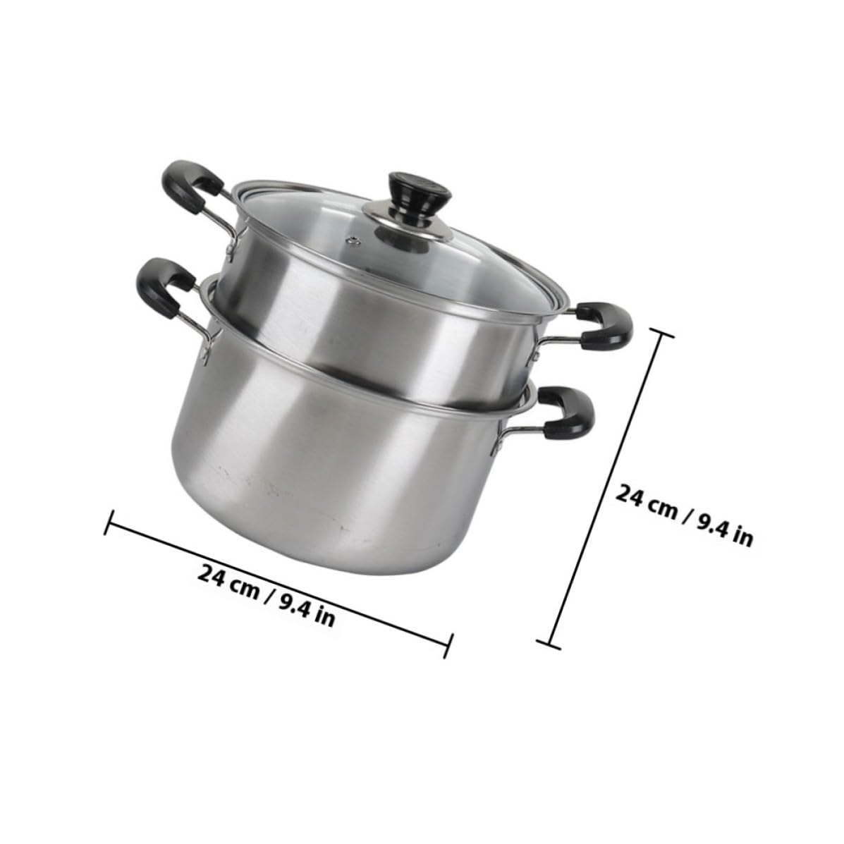 ibasenice Olla Vaporera Fácil de Limpiar de Acero Inoxidable para Cocinar al Vapor Cesta de Vapor Multiusos Adecuado para Verduras y Mariscos en Cocina Doméstica