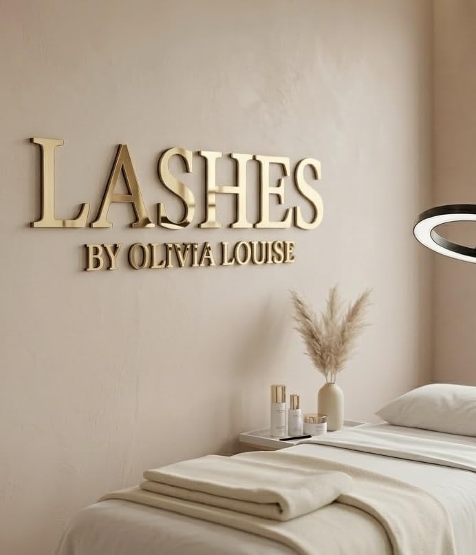 Personalised Lash Technician Wall Sign – Custom 3D Acrylic Lash Studio Sign for Beauty Room, Eyelash Extensions Business or Home Salon – Modern Business Name Sign – Premium 3mm Acrylic