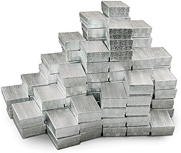 Silver Foil Cotton Filled Jewelry Box #32 Case of 100