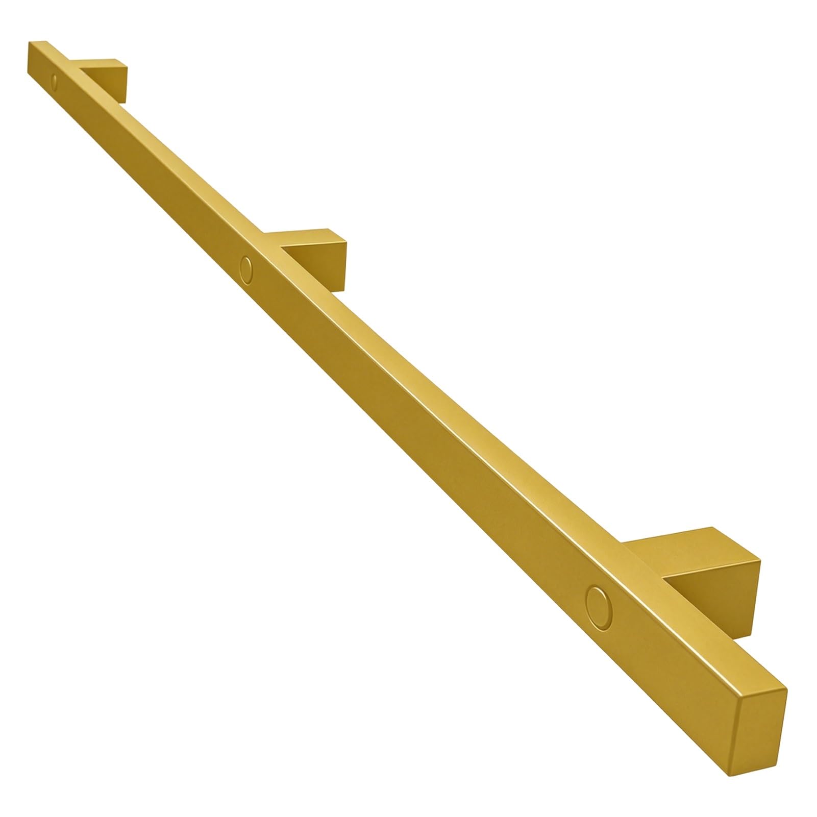 Gold Stair Handrail Kit with Metal Brackets & Fixings – Wrought Iron Wall Mounted Indoor Banister Rail Support, Modern Easy to Install Stair Railing Long 30cm-600cm(18ft/540cm)