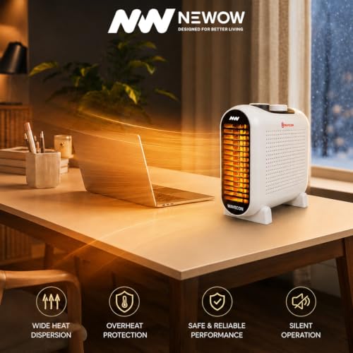 Image of NW Wavecon Electric Room Heater 2000W | Portable Heater for Bedroom & Office | Adjustable Heating Modes | Advanced Overheat Protection | | ISI Marked | 1 Year Replacement Warranty
