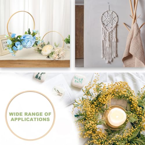 4 Stück Holzringe Zum Basteln, Traumfänger Ringe Bambus 15cm, Makramee Ringe, Holzreifen, Für DIY Traumfänger, Hochzeitskranz Dekor, Handwerk