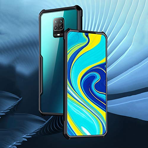 Image of A rtistque Hybrid Transparent Shockproof Armor Clear Back Cover Case for Mi Redmi Note 9 Pro /Note 9 Pro Max /Note 10 Lite /Poco M2 Pro - Black