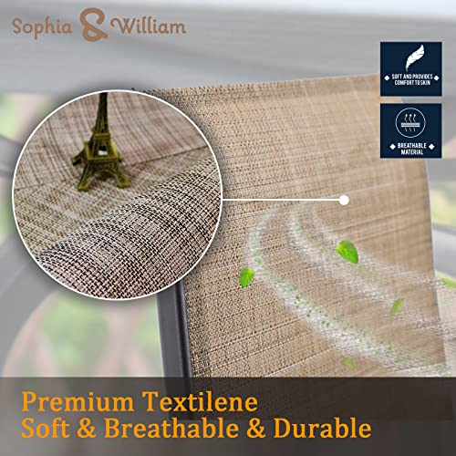 Sophia & William Outdoor Bar Set, Patio Bar Table & Chairs Set, Bar Height Patio Set - 4 X Swivel Bar Chairs(Brown), 1 X Rectangular Bar Table(Wood-Like) #TOP1