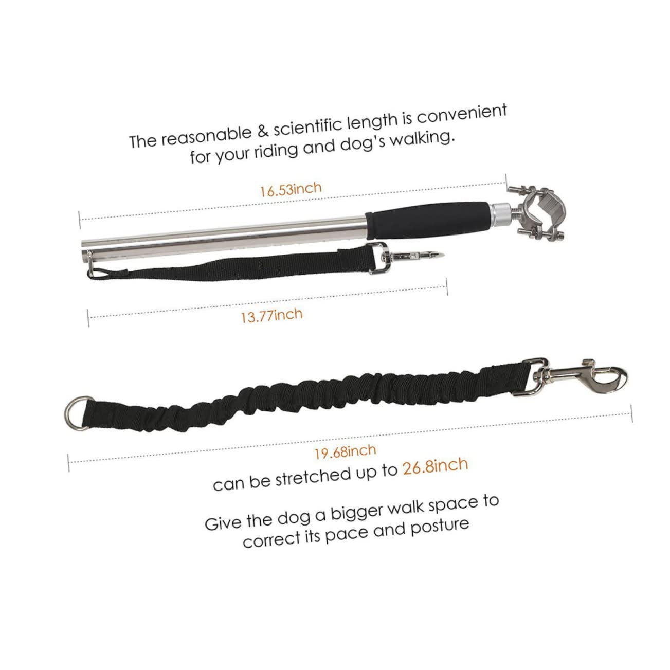 Beaupretty Laisse sans Mains pour Chien Promenade Course Accessoire pour Vélo Longue et Résistante