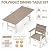 Polyhouz Outdoor Dining Set for 6, 7-Piece Patio Table and Chairs Set, HDPE Outdoor Dining Table and Chairs with Umbrella Hole, All-Weather Dining Furniture Set,White Brown
