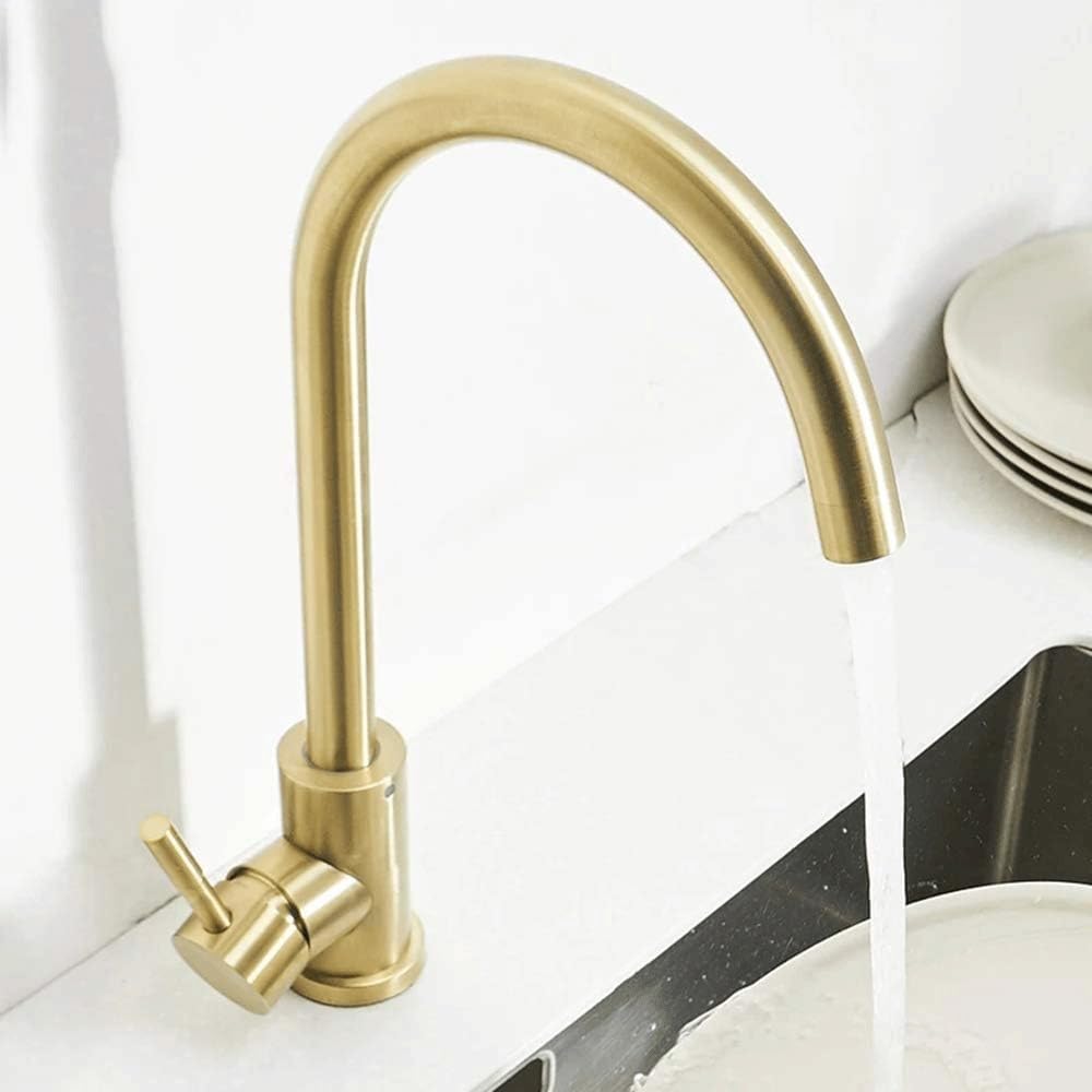 Robinet de lavabo de bar et camping-car doré pour un aménagement moderne et nomade