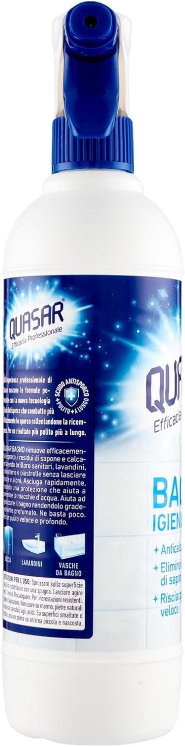 Quasar Bagno Igiene - 12 spray igienizzanti per bagno, 580 ml, con portachiavi Italy Shop Service