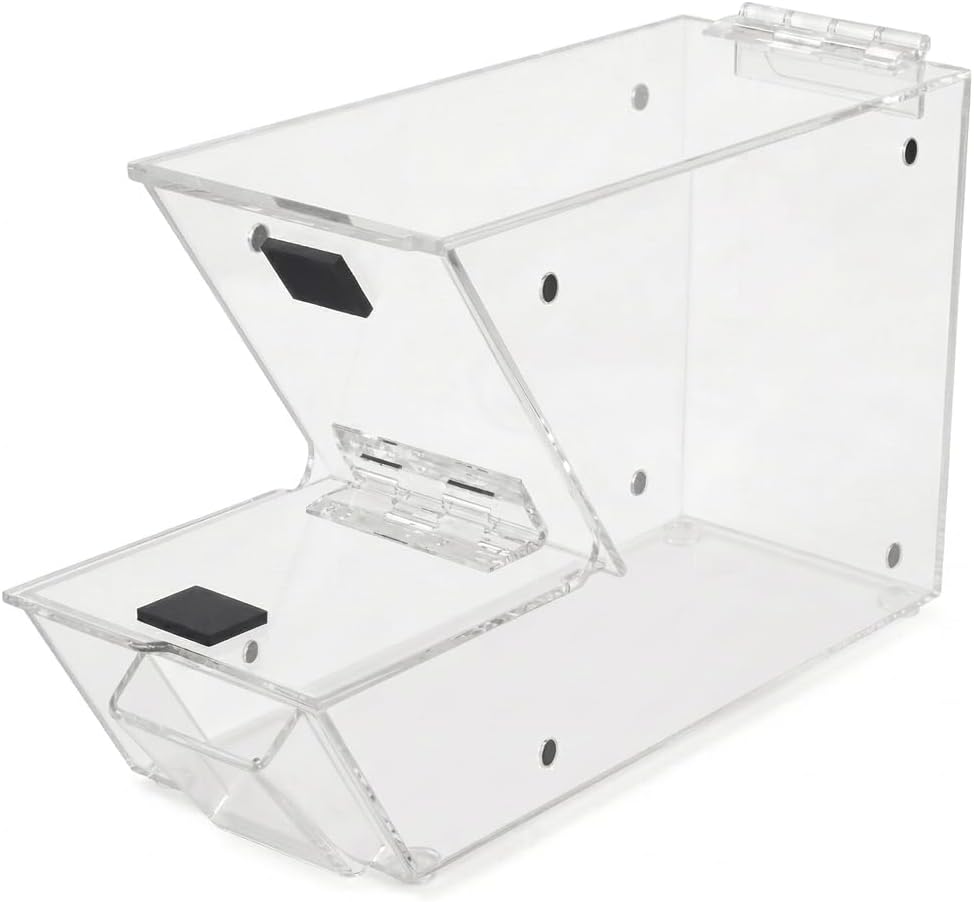 Clear Acrylic Stackable Candy and Topping Dispenser, Rectangle Countertop Bin with Scoop Holster, Self Service, 11 x 4 x 7 Inches, 114 oz Capacity