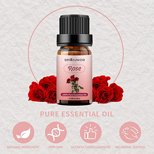 Rose Lemon Essential Oil For Diffuser, Lemon Oil For Skin, Aromatherapy, Candle Making, Organic Rose Oil Essential Oil Set 2Pcs 10Ml #TOP1