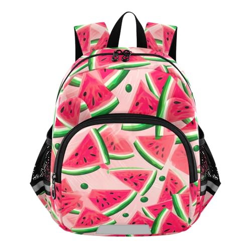CHIFIGNO Mochila rosa melancia para meninos e meninas, mochila pequena de viagem para crianças pequenas, Melancia rosa, Small, Mochilas Daypack