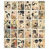 HOSTEESSCHOICE Juego de 30 postales de arte vintage del artista japonés Kitagawa Utamaro, paquete variado de pintura famosa, 10,2 x 15,2 cm