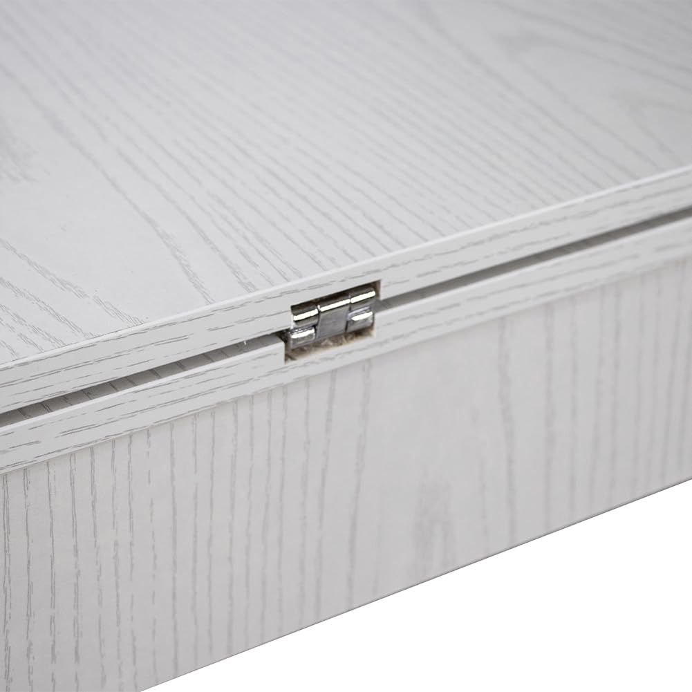 BAKAJI Tavolo Quadrato Allungabile 90x90 cm, Apertura a Libro, Design Moderno Ribaltabile, Apribile 4-8 Posti, Ideale per Sala Pranzo, Soggiorno, Cucina, Arredamento Interno (Bianco Frassinato)