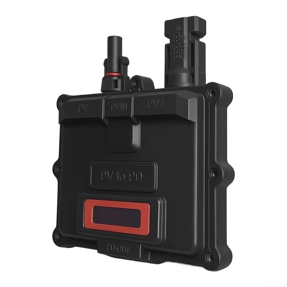 Caricabatterie solare da 65 W, uscita USB-C multi-voltaggio con display oled per cellulari, tablet, computer portatili, da campeggio, in ABS, nero