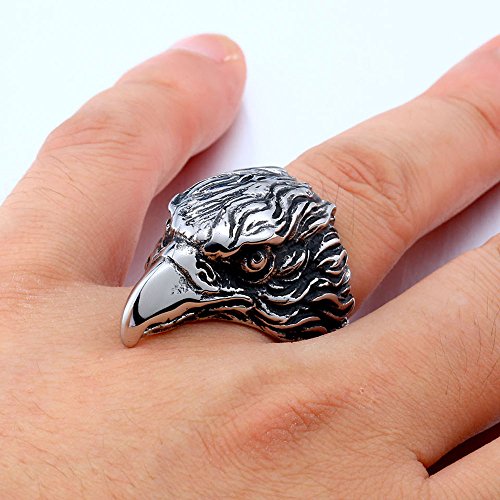 Image of Genuine Stainless Steel Ring for Men Fashion Punk Rock 3D Animal Rings