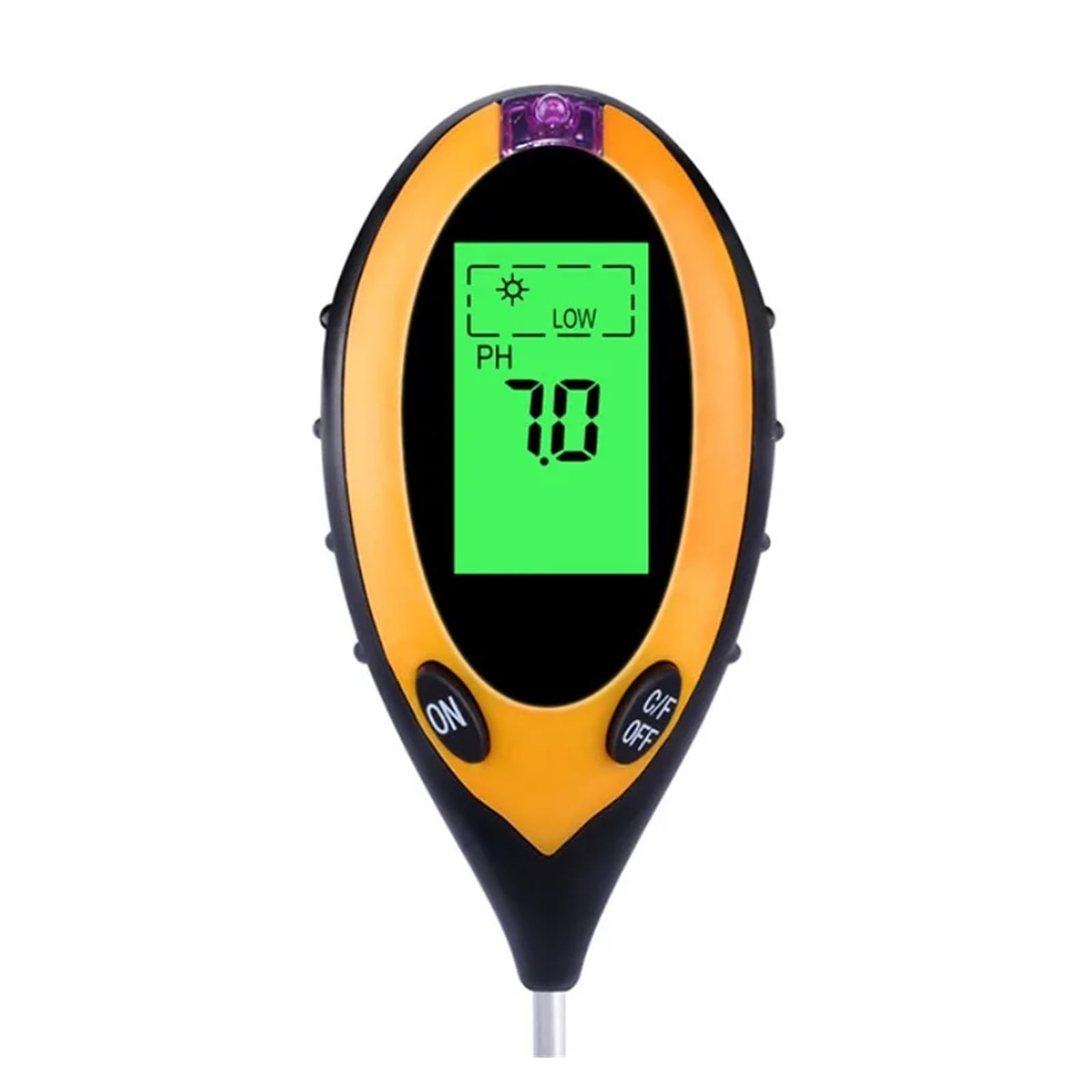 Medidor Digital De PH Del Suelo 4 En 1, Monitor De Humedad, Probador De Temperatura Y Luz Solar For Cultivo De Plantas De Jardín Con Luz Negra