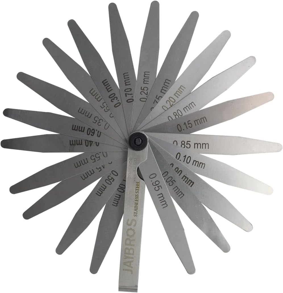 thickness gage feeler gauge 20 blades stainless steel white finish pack of 1