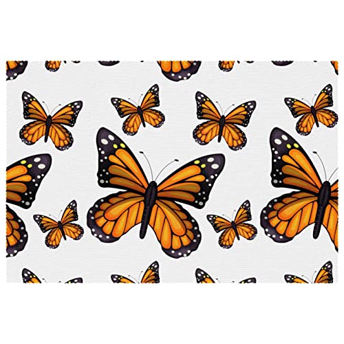 Set de table antidérapant x6 protège-table thermique à motif papillon