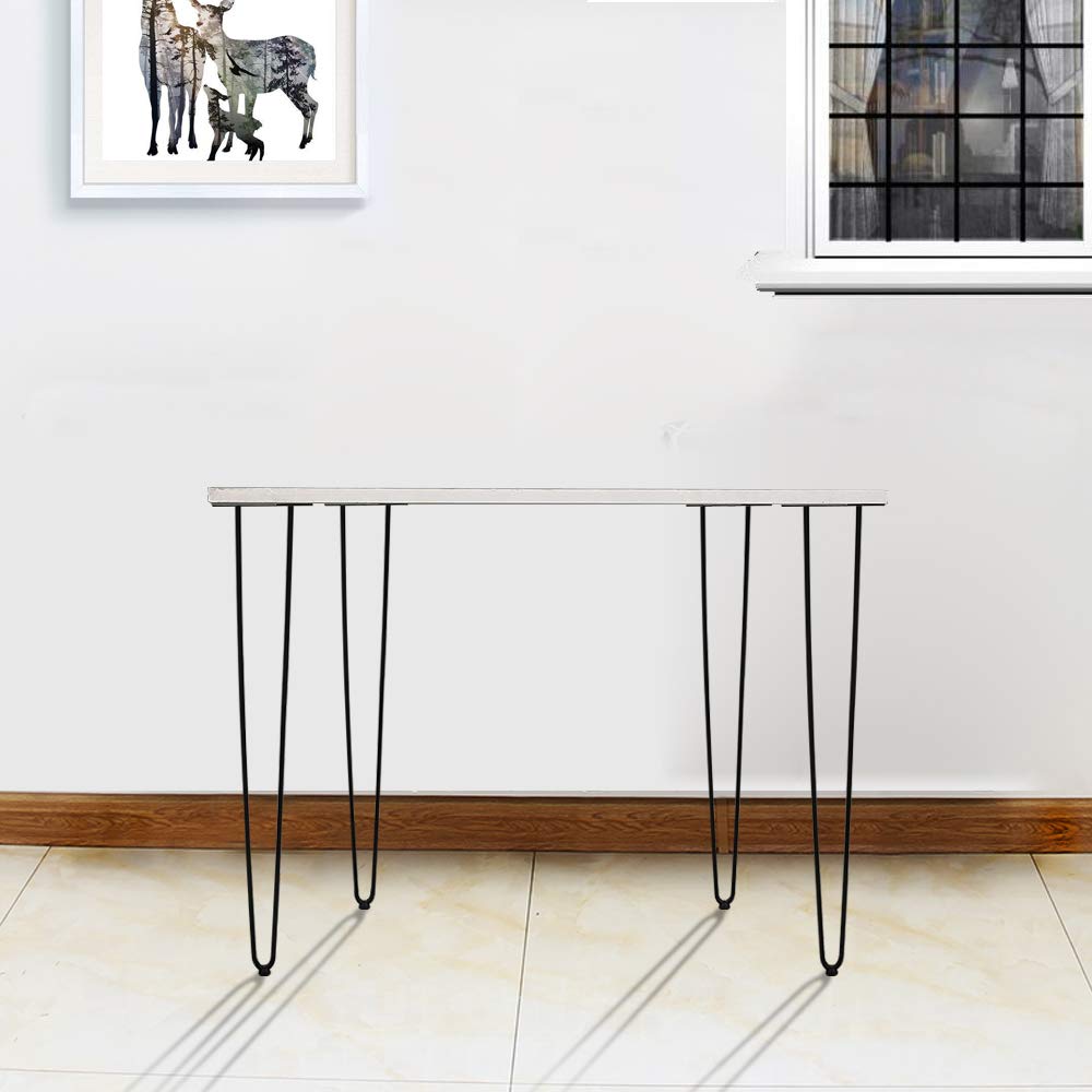 Lospitch 4X Hairpin Legs tischbeine Tischgestell Tischkufen Austauschbare Tisch&Schrank Beine für Heimwerker, 72cm 2-Stange Bein Schwarz
