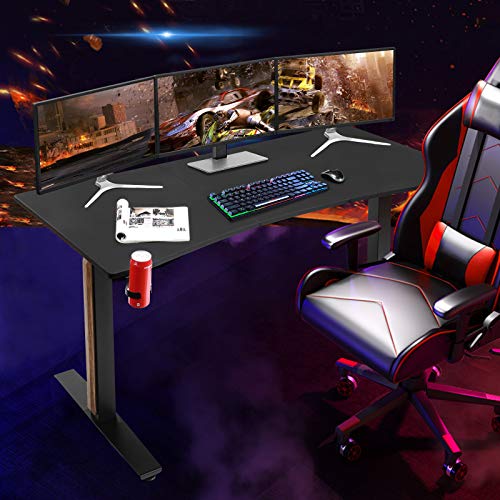 Tangkula 63" Gaming Desk with Cup Holder - Image 4
