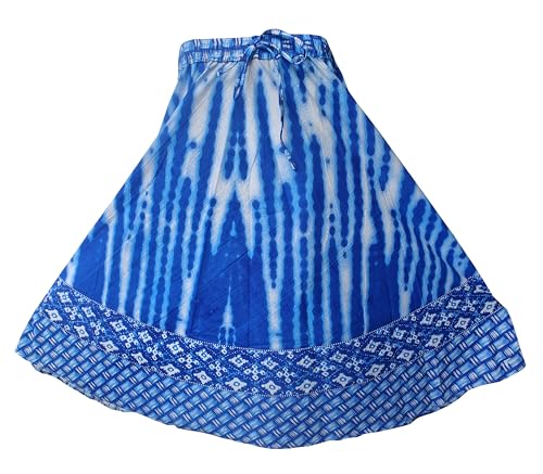 Jupe longue en coton imprimé solution mode fluide pour taille unique extensible