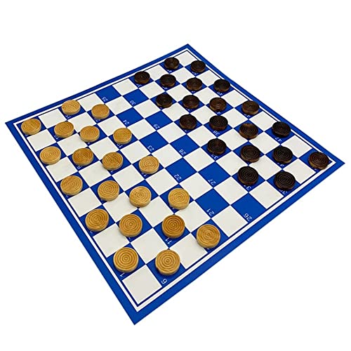 Schach 100 Zellen PVC Checker Schachbrett Holzschachstücke Set 41 * 41cm Folding Checkers Chess Games Board Chess (Color : Only Board)