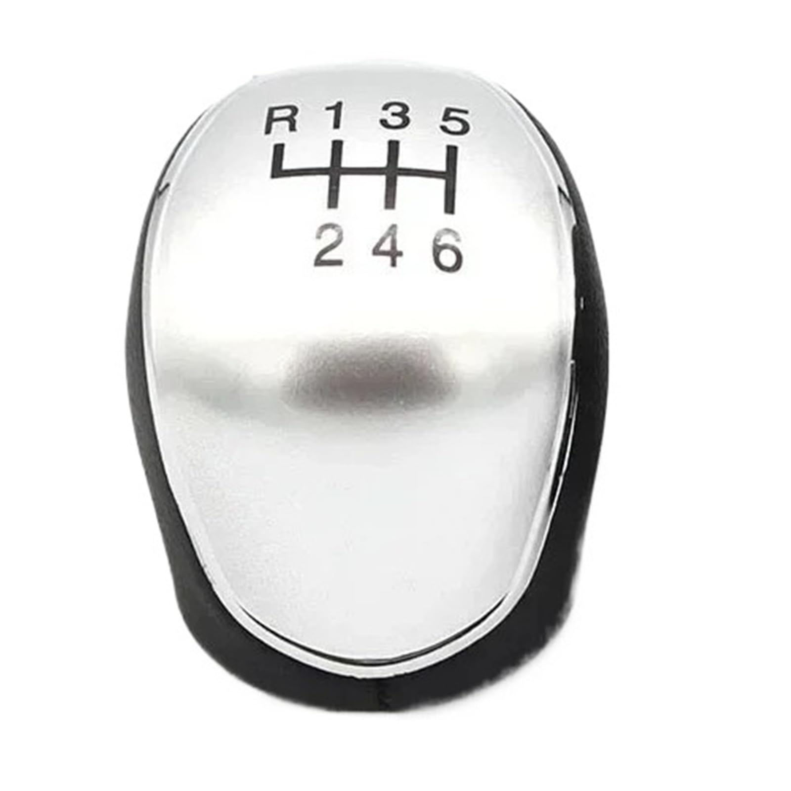 Xzcvtyw Silver 6 Speed Car Shift Gear Knob Cover Car Shifter Stick 5/6 For Ford For S-Max C-Max Kuga Galaxy Mondeo 4 Mk4 Transit Tourneo Connect Focus Auto(Silver 6 Speed)