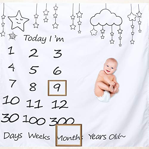 KESYOO BebÃª Mensal Marco MiliÃ¡rio AlgodÃ£o Estrela Nuvem MemÃ³ria Semanal Fotografia Pano de Fundo