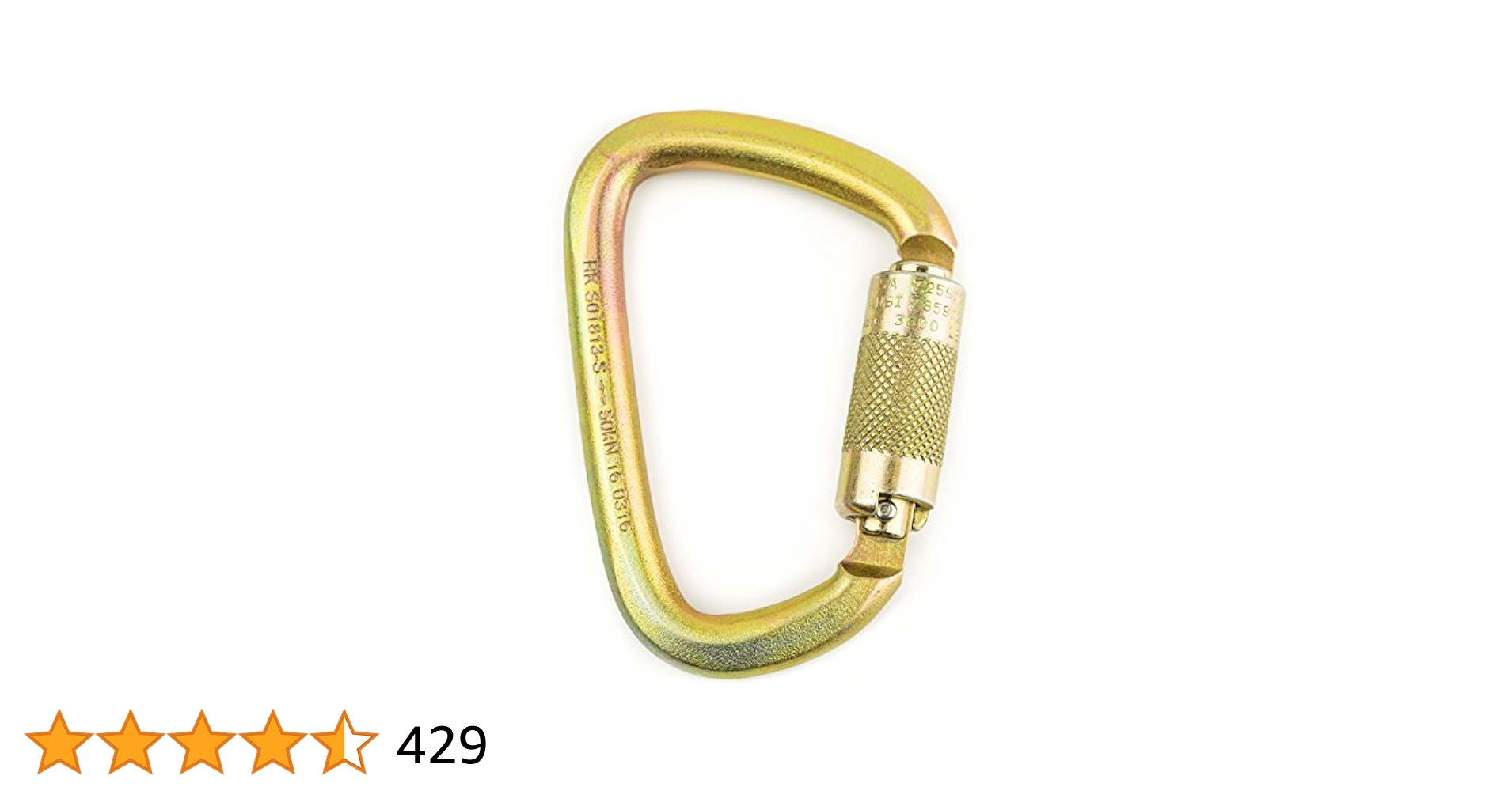 小物 Kyne Carabiner (Silver / Yellow) Spidergard S01813-S Steel Carabiner 50kn (11,200 lb) Rated