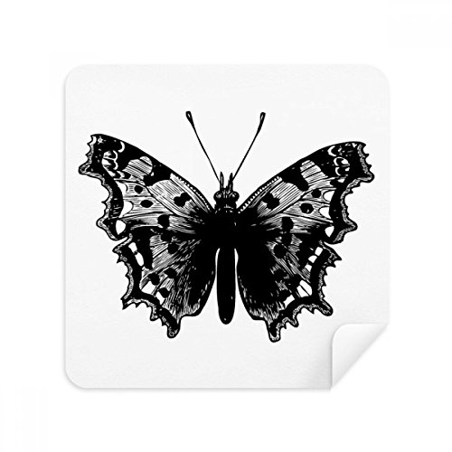 Chiffon lunettes papillon noir en suède essuie-écran téléphone 2pcs
