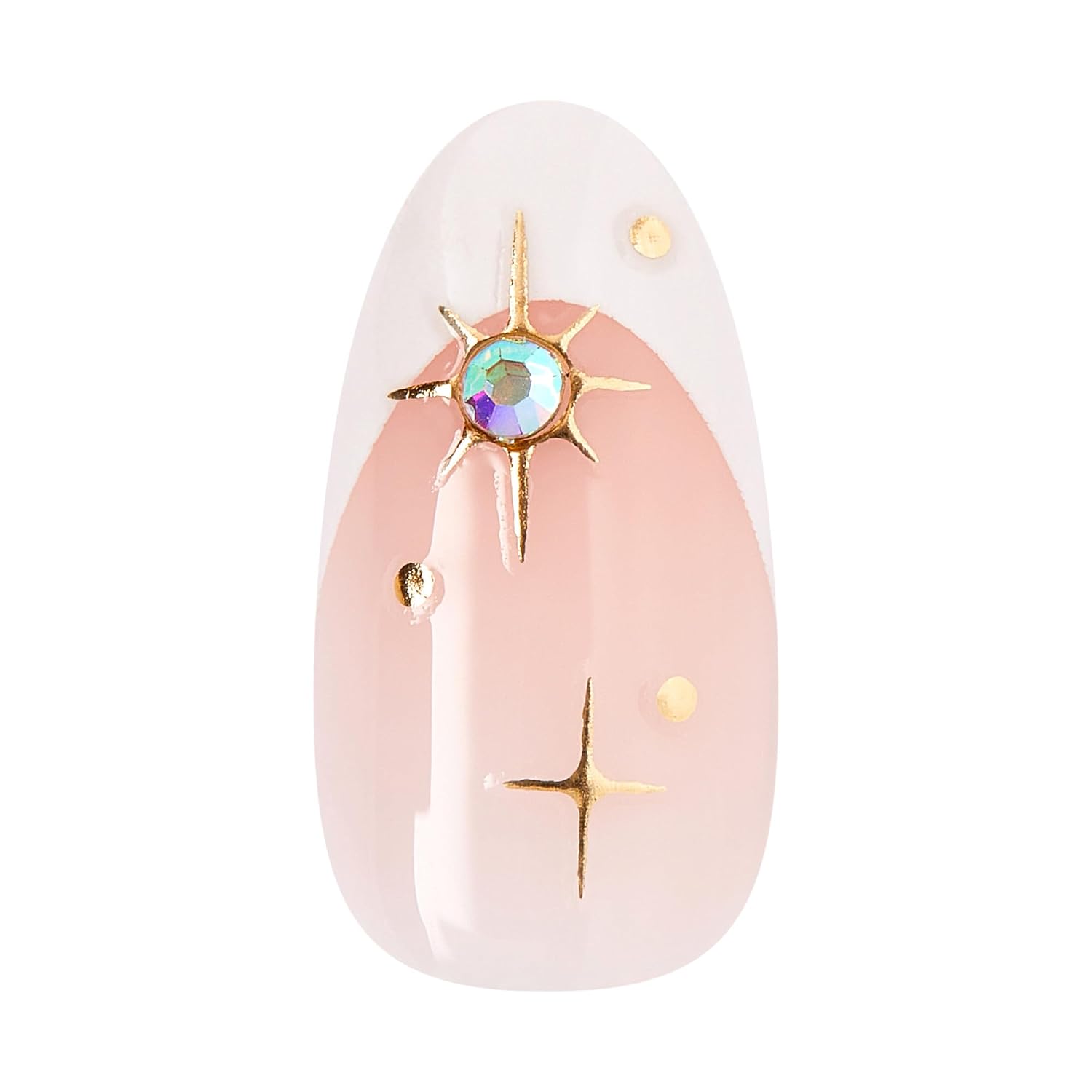 KISS imPRESS No Glue Mani Press On Nails, Design, 'Star player', White, Medium Size, Almond Shape, Includes 30 Nails, Prep Pad, Instructions Sheet, 1 Manicure Stick, 1 Mini File (Pack of 2)