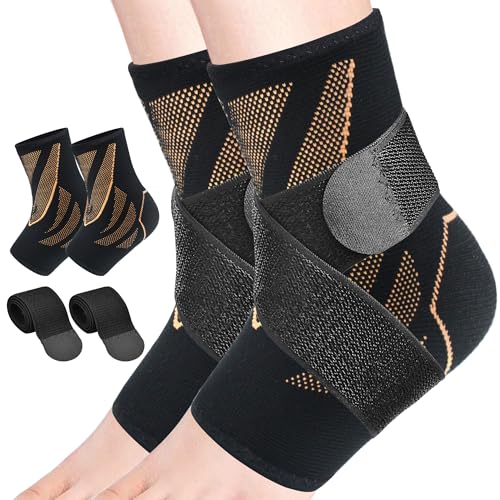 Ankle Brace Compression Sleeve with Strap for Men & Women