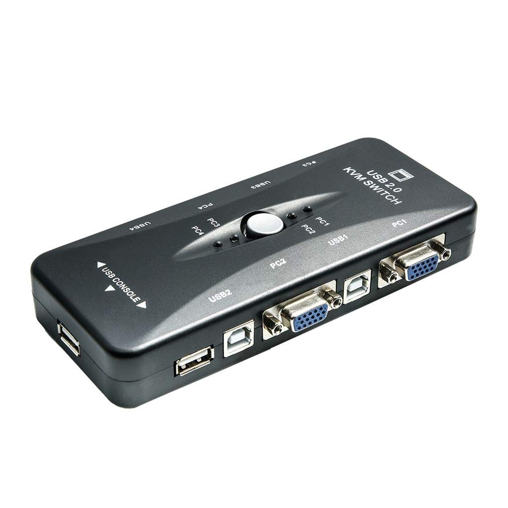 Tobo 4 Ports USB KVM VGA Switcher, USB 2.0 KVM Switch Box Adapter, One-Button Swapping, 4 VGA Cables not Included, Ideal for PCs, Keyboard, Mouse, Scanner, Printer -TD-577H-03. (B07PLBYXXZ) Amazon Price History, Amazon Price Tracker