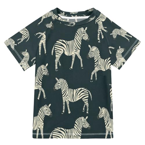 Kids Swimsuit Zebra Horse Animal Cute Sunscreen T-Shirts Swimwear Sets UPF 50+