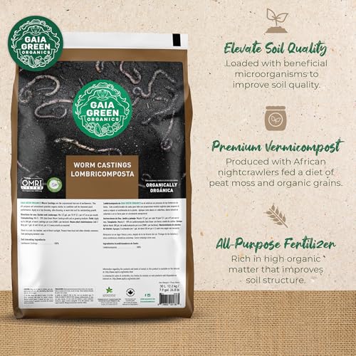 GAIA GREEN 30L Worm Castings Powder, Soil & Plant Fertilizer for Urban Gardens & Lawns