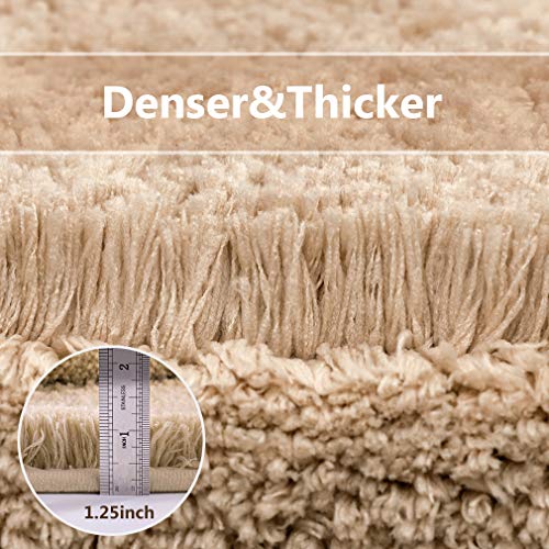 Image of VANZAVANZU Bath Mats Non Slip Ultra Soft Absorbant Microfiber Fluffy Thick Bathroom Rugs Machine Washable (24 inchx36 inch, Beige)
