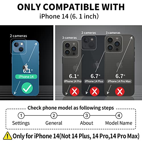 HOGGU-Crossbody-iPhone-14-Case-Wallet-with-Card-Holder-Flip-Leather-iPhone-14-Crossbody-Case-with-Strap-Kickstand-Zipper-Purse-Magnetic-Clasp-Protective-Square-Phone-Case-for-Women-Girls-Black