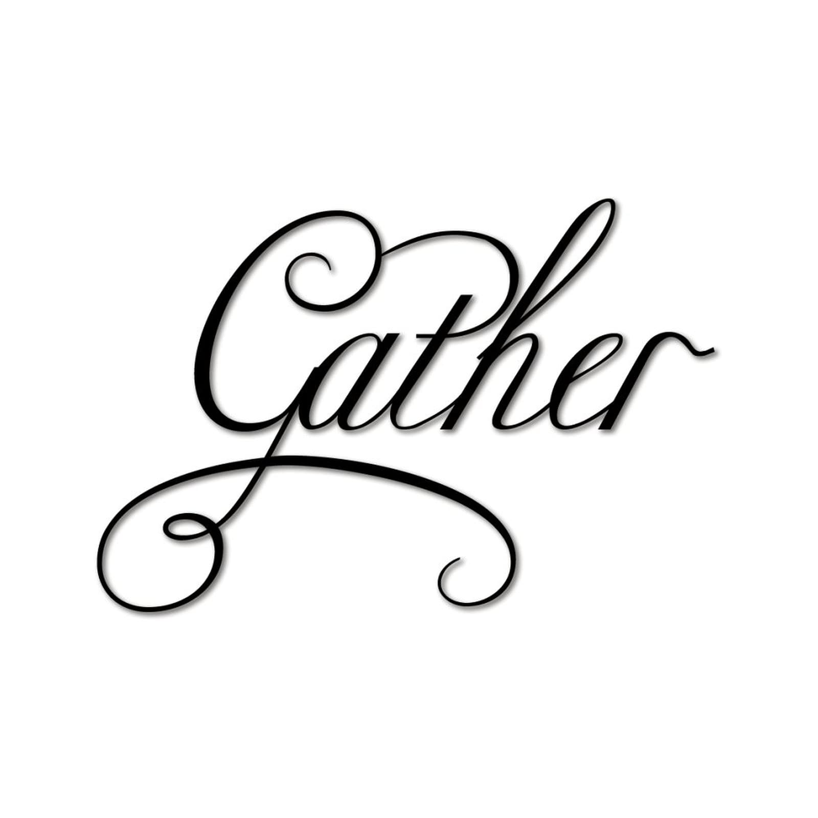 Panneau en métal Gather calligraphy 46cm déco murale maison