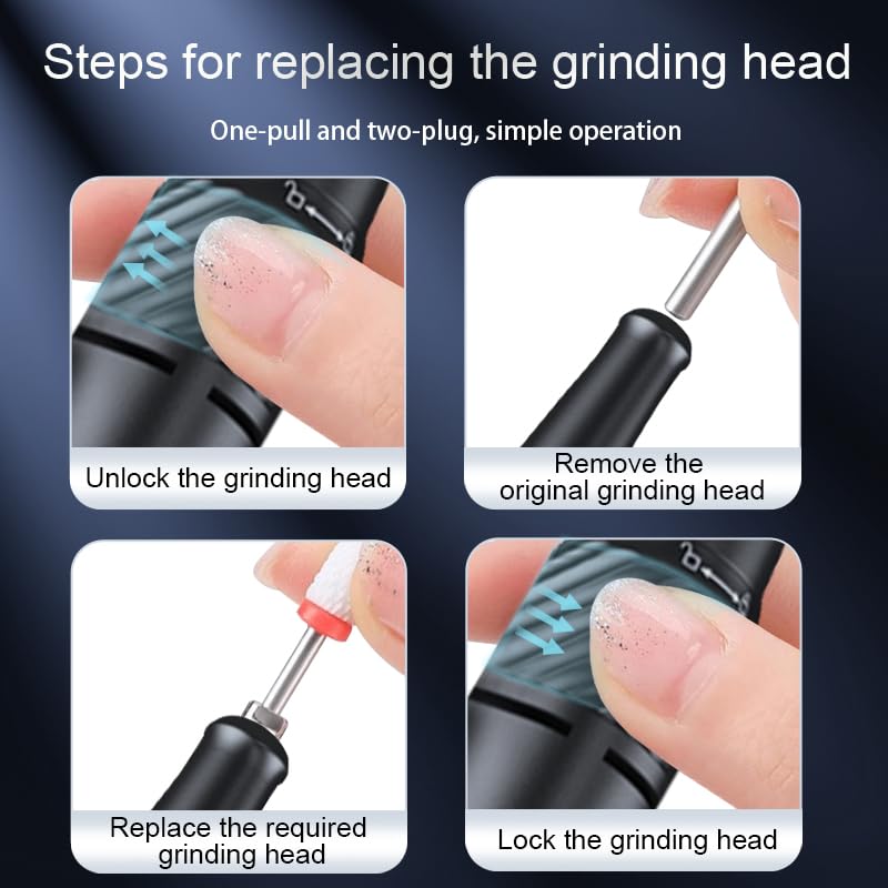 Rechargeable Nail Drill 45,000 RPM, Portable Electric Nail File for Acrylic Gel Polishing and Removal—Nail Dremel Tool for Women, Ideal for Home DIY or Salon, Pink - Image 7