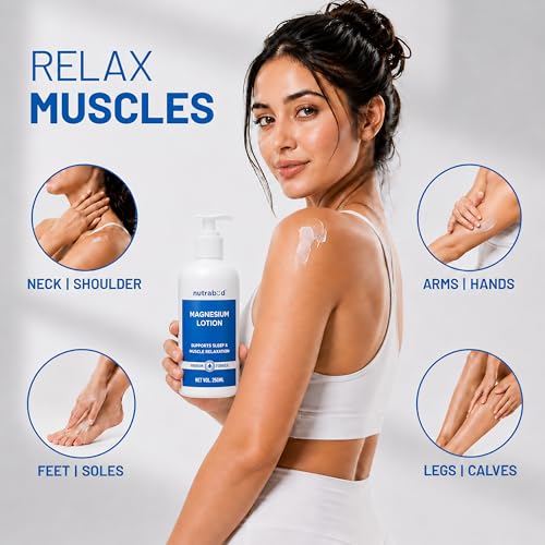 Image of Nutrabud Magnesium Sleep Body Lotion - 250ml | Topical Magnesium Chloride Supplement for Muscle Recovery, Better Sleep | Magnesium Oil Supports Deep Sleep, Recovery from Cramps, Fitness (250ml (Pack of 1))