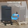 Computer Tower Stand, Adjustable Mobile CPU Stand Fits Most PC Tower, Desktop CPU Holder with 4 Rolling Caster Wheels, PC Floor Cart Riser Gaming Desk Accessories