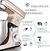 MURENKING Professional Stand Mixer, 6-Qt with Timer, MK37 500W 6-Speed Tilt-Head Food Electric Mixer Kitchen Machine,Plastic (Champagne)